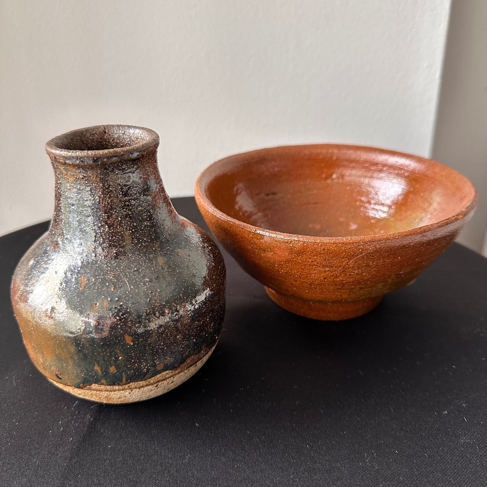 Rustic Handmade Pottery Vase and Bowl Set – Wabi-Sabi Style Studio Ceramics